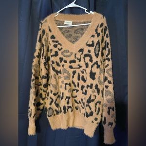 Fuzzy Leopard Sweater